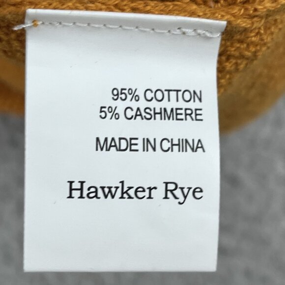 NWT Hawker Rye Mens Cotton Cashmere Textured Honey Gold Sweater Sz Medium - Picture 3 of 6